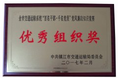 镇江市交通运输系统党风廉政知识竞赛优秀组织奖（2017年）